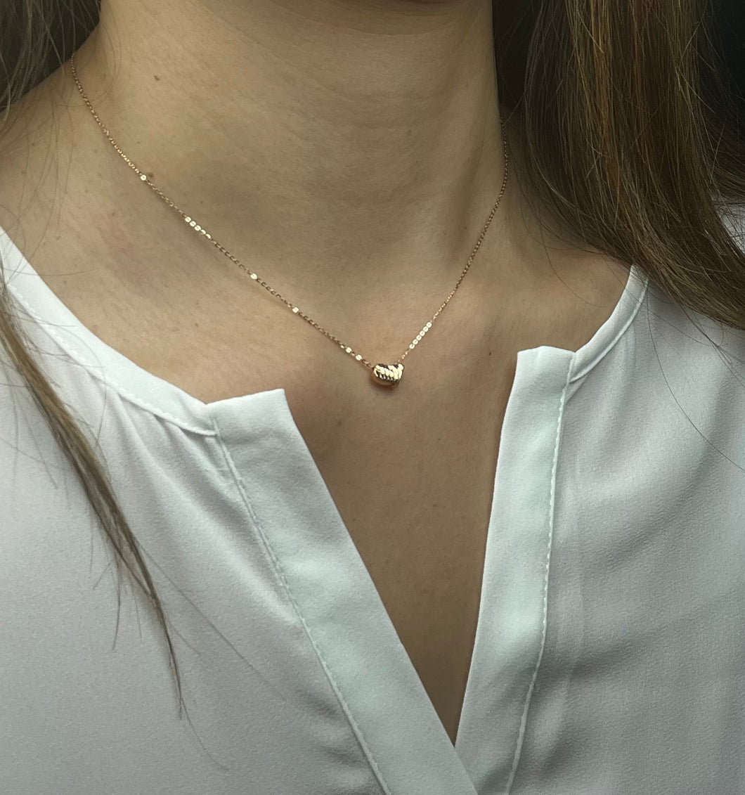 18K Rose Gold Heart Necklace