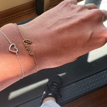 14K Yellow Gold Love adjustable chain bracelet