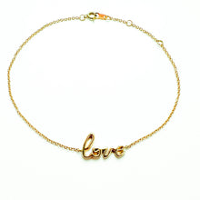 14K Yellow Gold Love adjustable chain bracelet