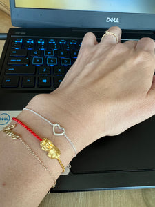 Chowtaifook 24K Gold Chain & red cord Pixiu chain bracelet